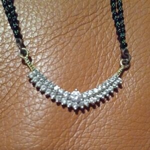 -- Elegant Black and Silver Necklace